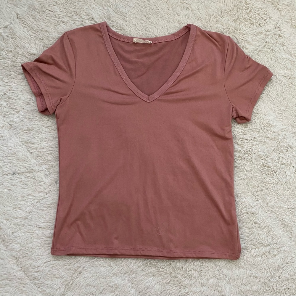 Mauve v-neck top